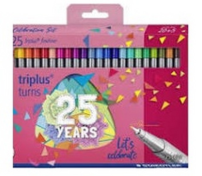 بسته 25 رنگ روان نویس تریپلاس  مدل 334CB5TA  استدلر