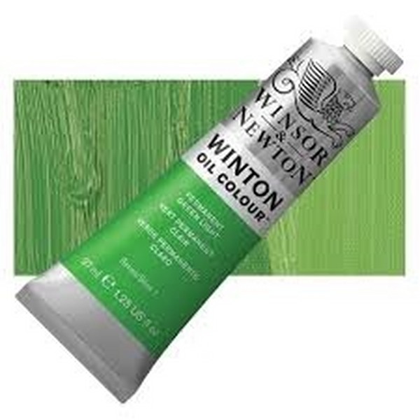 رنگ روغن تیوپی 37 میل سبز پرمننت گرین لایت  کد 48 مدل وینتون ( WINSOR WINTON OIL COLOUR PERMANENT GREEN LIGHT ) وینزور