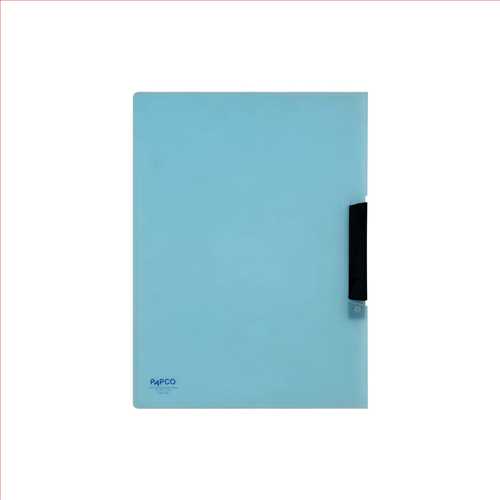 پوشه کلیپ دار (کلیپ فایل) (گیره بغل) مات کد 101-A4 ضخیم  آبی  فیروزه ای پاپکو