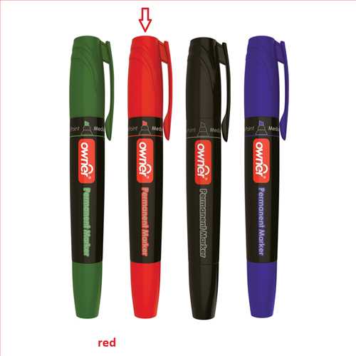 ماژیک پریمننت (پاک نشو) نوک تخت رنگ قرمز اونر owner 24293