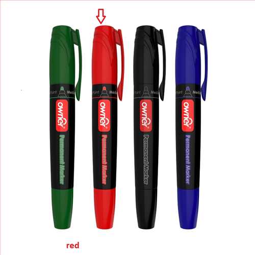 ماژیک پرمننت (پاک نشو) نوک گرد رنگ قرمز (owner 24273) اونر 