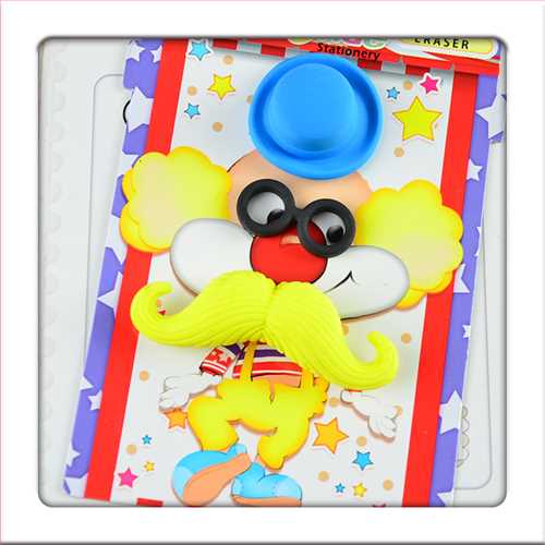 بسته پاک کن فانتزی طرح کلاه و سیبیل  و عینک (3 تکه)