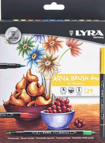 ماژیک راندو دوسر براش 24 رنگ  (lyra aqua brush duo) لیرا 