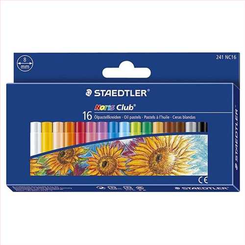 مدادشمعی (پاستل) 16رنگ مدل نوریس کلوب کد241  (staedtler Noris club 241 NC16) استدلر 