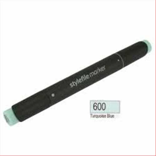 ماژیک راندو دوسر (طراحی) آبی فیروزه ای (ترکایز بلو) کدرنگ600 (QUILO STYLEFILE MARKER TURQUOISE BLUE) کویلو 