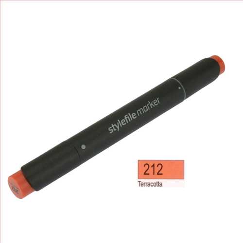 ماژیک دو سر راندو (طراحی) قهوه ای (ترا کتا) کد رنگ212 (QUILO STYLEFILE MARKER TERRA COTTA) کویلو 
