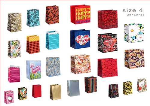 ساک هدیه (ساک کادویی) عمودی  کف پهن کد 4  سایز 28 ×19 × 13 کمل گرافیکس 