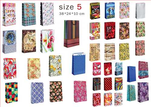 ساک هدیه (ساک کادویی) عمودی کد 5  سایز 38 × 24 × 10 کمل گرافیکس 