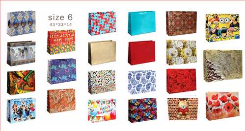 ساک هدیه (ساک کادویی) افقی بزرگ 6 سایز 43 × 33 × 14 کمل گرافیکس