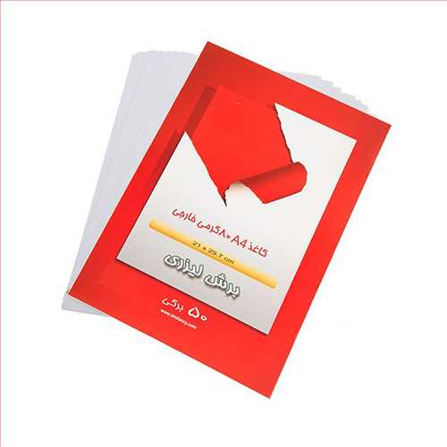 بسته 50 برگی کاغذ A4  سفید 80 گرمی برش لیزری خارجی کد 50PAPER تپکو
