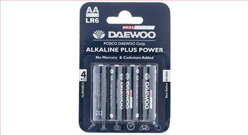بسته 4 عددی باتری قلمی آلکالاین(ALKALINE PLUS DAEWOO) دوو 