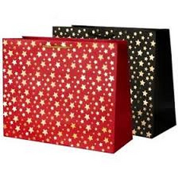 ساک هدیه (ساک کادویی) کد 2 افقی طلا کوب سایز 24×17×10 استار گیفت