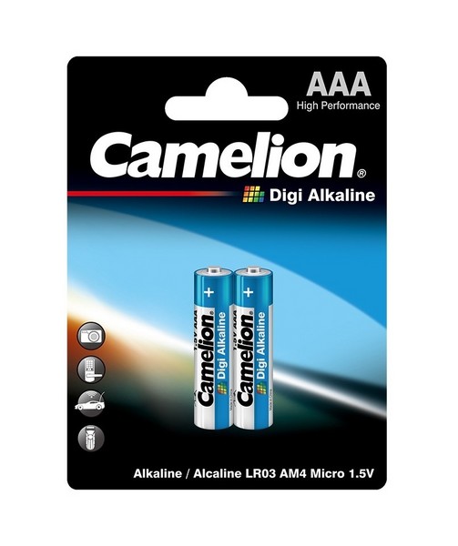 بسته 2 عددی باتری نیم قلمی AAA دی جی آلکالاین 1.5 ولت کملیون