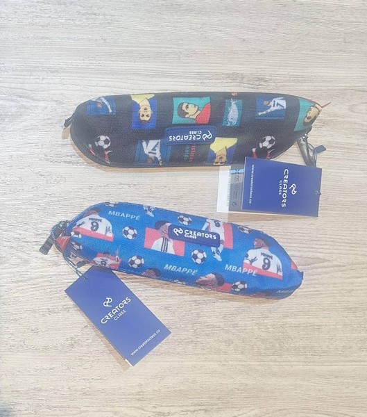 جامدادی تک زیپ پارچه ای مدل موشی (طرح بندی چاپ دار) کد CCAK0104 سی کلاس