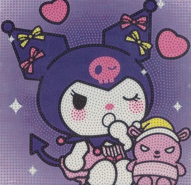 نقاشی الماسی بوم دار مربع 20×20  طرح  کرومی بنفش