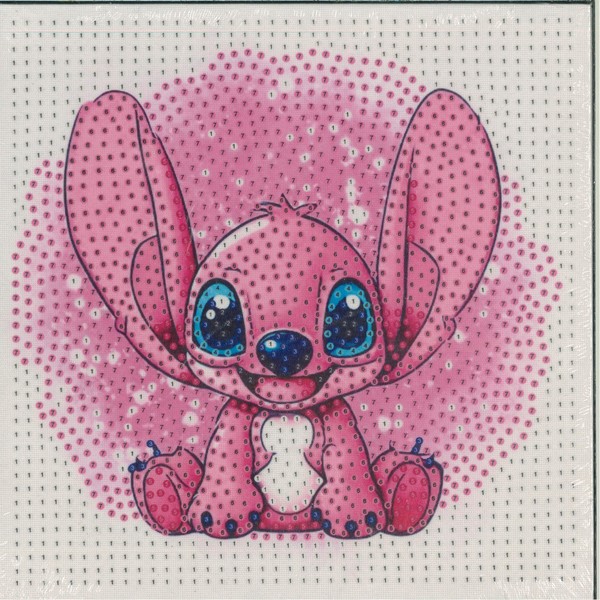 نقاشی الماسی بوم دار مربع 20×20  طرح  استیج صورتی خندان