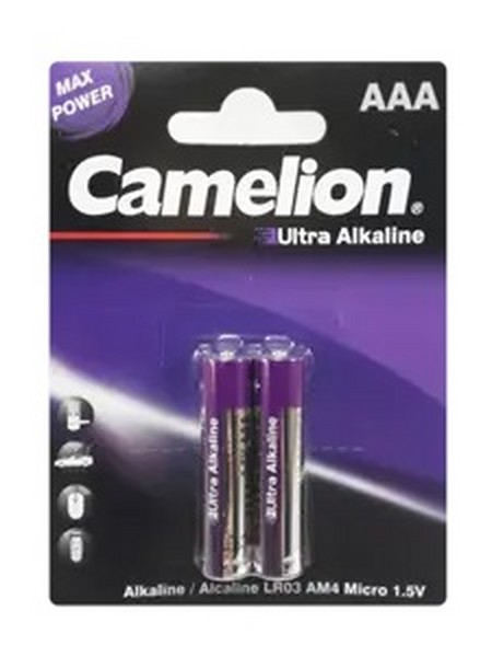 بسته 2 عددی باتری نیم قلمی AA اولترا آلکالاین بنفش 1.5 ولت کملیون