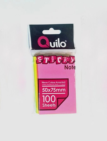 کاغذ یادداشت پشت چسب دار (استیک نت) (پست ایت) 5 رنگ 100 برگ سایز 75×50 میلی متر کویلو