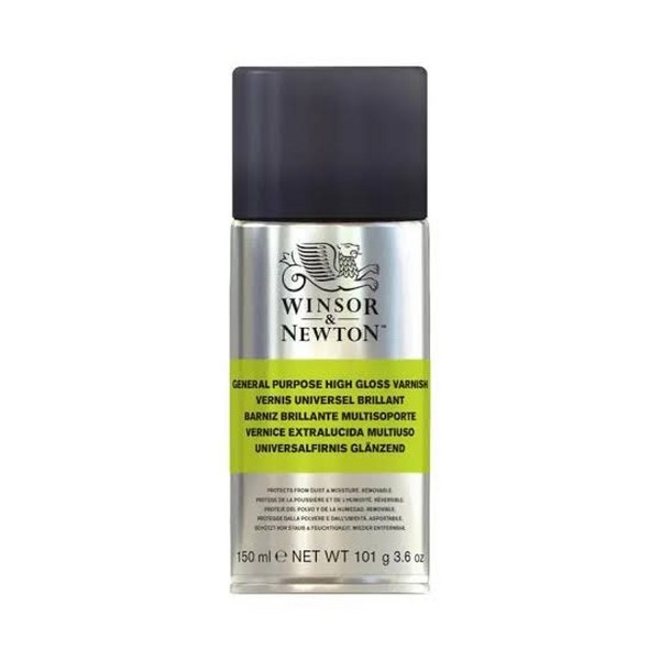 اسپری (ورنی) وارنیش فوق براق رنگ روغن و رنگ اکریلیک  150 میل کد 3034988 (Winsor & Newton General Purpose High Gloss Varnish Spray150ml) وینزور 