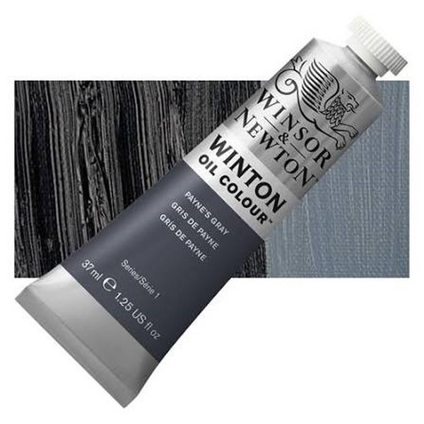 رنگ روغن تیوپی 37 میل طوسی (خاکستری) پینز گری  کد 465 مدل وینتون ( WINSOR WINTON OIL COLOUR CHROM GREEN HUE ) وینزور