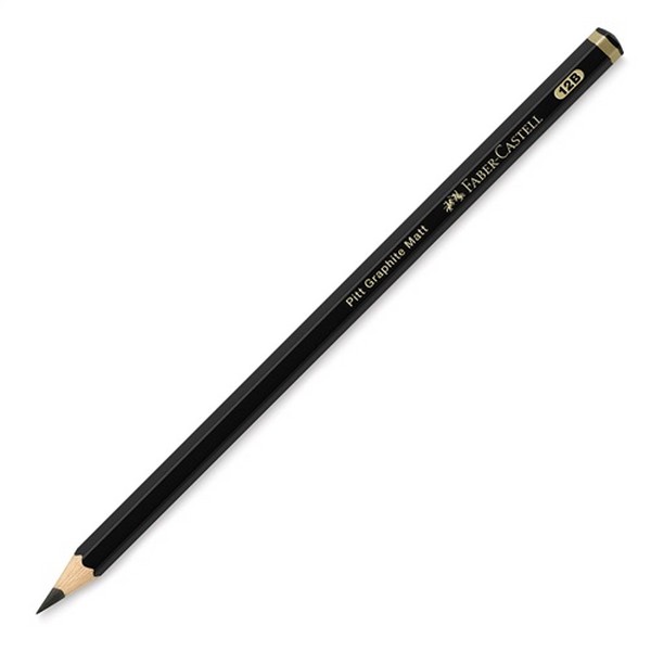 مداد مشکی (سیاه) طراحی B12 مدل  پیت گرافیت مات (Faber castell pitt graphite matt b12) فابر کاستل