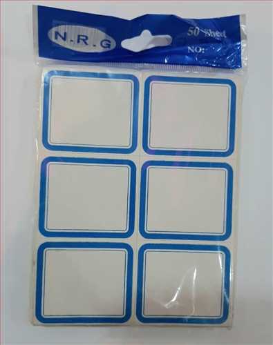 بسته 50 برگی لیبل  دور آبی خارجی سایز لیبل 40×50 میلیمتر بنیتو 