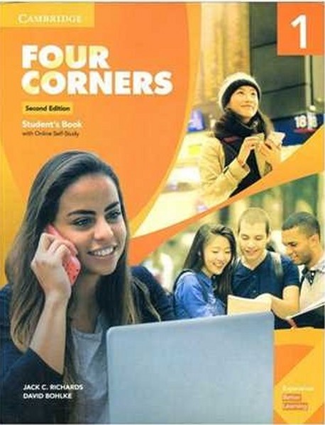 (فور کرنرز 1 گلاسه رنگی،ویرایش 2 با سی دی کمبریج) Four corners studentsbook1+workbook  + CD 
