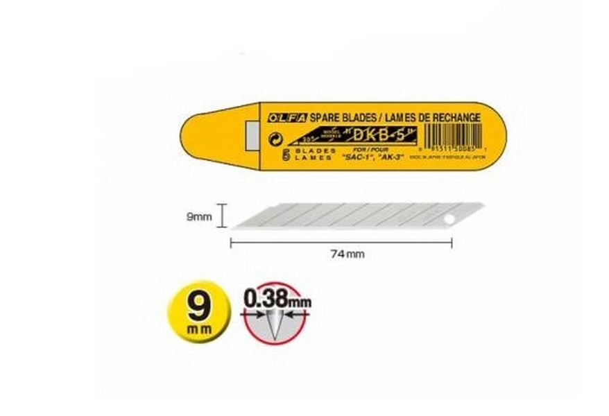 تیغ کاتر  60 درجه باریک بسته 5 عددی کد DKB-5 الفا