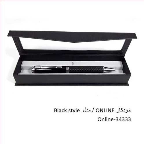 خودکار بدنه فلز روکش کربن مکانیزم چرخشی مدل 34333 Online Ball Pen NO 34333 آنلاین