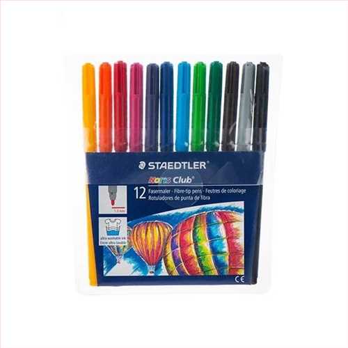 ماژیک رنگ آمیزی  12 رنگ مدل نوریس کلاب (staedtler  pen colour Noris club 325 wp 12) استدلر