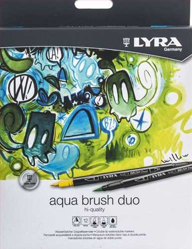 ماژیک راندو دوسربراش 12 رنگ  لیرا lyra aqua brush duo REMBRANDT PolyColor Pencils