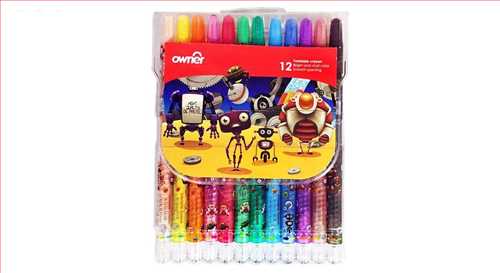 مدادشمعی (پاستل روغنی)  پیچی 12 رنگ کد 533812 اونر Owner oil pastel twistable crayon 12  colours