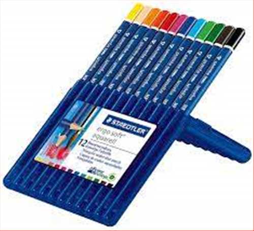 مداد رنگی 12 رنگ ارگو سافت آکوارل آبرنگی (سه گوش،جعبه طلقی) (Staedtler Pencil Coloured Ergosoft Aquarell - 12 Pack) استدلر