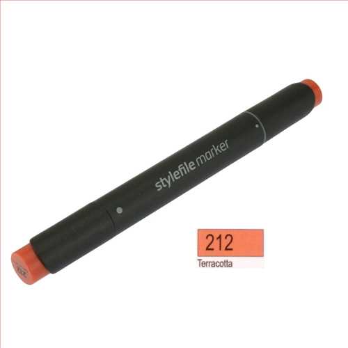 ماژیک دو سر راندو (طراحی) قهوه ای (ترا کتا) کد رنگ212 (QUILO STYLEFILE MARKER TERRA COTTA) کویلو