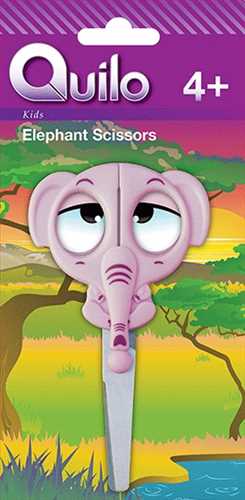 قیچی تیغه فلزی لبه گرد کوچک طرح الفنت (فیل) مدل کیدز کویلو Quilo kids scissors elephant