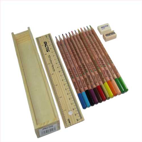 مداد رنگی 12 رنگ جعبه چوبی (Factis 12 colour pencils) فکتیس