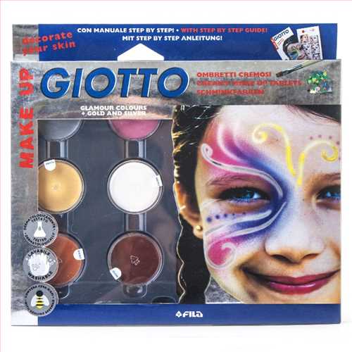 قرص میکاپ (گریم) 6 رنگ مدل Glamour colours +gold &silver  جیوتو Giotto make up glamour colours +gold &silver