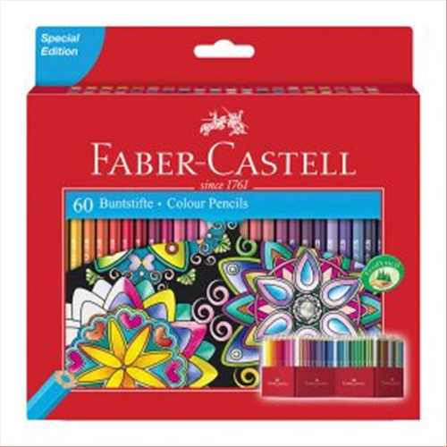 مداد رنگی 60  رنگ جعبه مقوایی مدل بانت استیفت (Faber castell buntstifte colour pencils) فابر کاستل