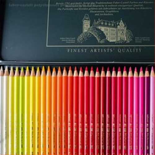 مداد رنگی 120 رنگ جعبه فلزی مدل پلی کروموس با سی دی (Faber castell polychromos colour pencils) فابر کاستل