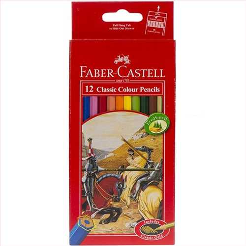 مداد رنگی 12 رنگ جعبه مقوایی مدل کلاسیک (Faber-Castell Classic 12 Color Pencils) فابر کاستل