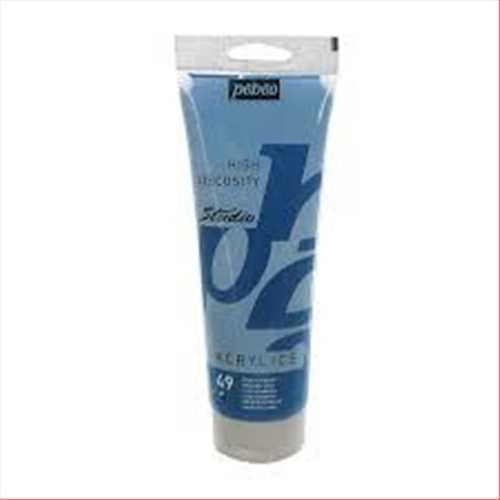 رنگ اکریلیک 250 میل آبی کد رنگ 49 مدل استدیو پ ب او pebeo 49  primary cyan Acrylics 250 ml