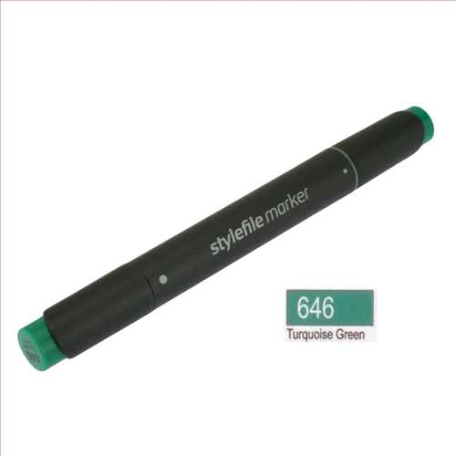 ماژیک دوسر راندو (طراحی) سبز (ترکایز گرین) کدرنگ 646 (QUILO STYLEFILE MARKER TURQUOISE GREEN )کویلو