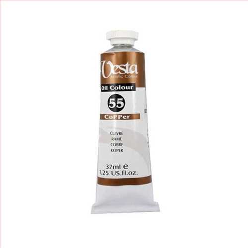 رنگ روغن 37 میل تیوپی مسی متالیک کوپر (copper) کدرنگ 55 ( vesta oil colour copper 37 ml) وستا