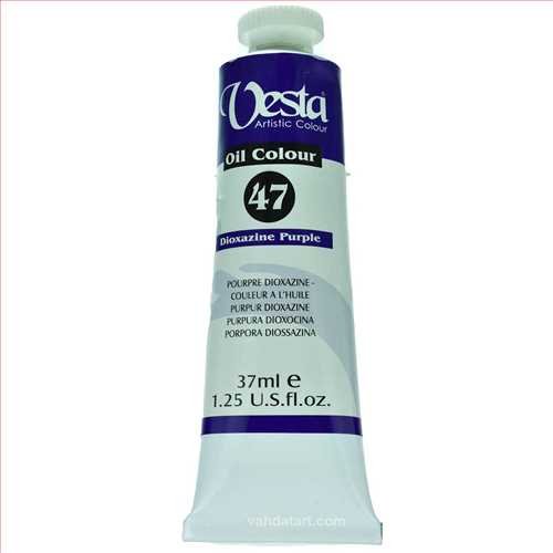 رنگ روغن 37 میل تیوپی بنفش دیوکسازین پرپل (dioxazine purple) کدرنگ 47 ( vesta oil colour dioxazine purple 37 ml) وستا