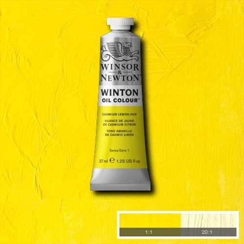 رنگ روغن تیوپی 37 میل لیمویی کادمیوم لمون هیو  (CADMIUM LEMON HUE )  کد 7 مدل وینتون (WINSOR WINTON OIL COLOUR CADMIUM LEMON HUE) وینزور