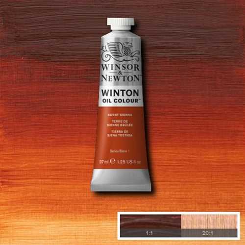 رنگ روغن تیوپی 37 میل  قهوه ای برنت سی ینا ( BURNT SIENNA ) کد 2مدل وینتون ( WINSOR  WINTON OIL COLOUR  BURNT SIENNA ) وینزور