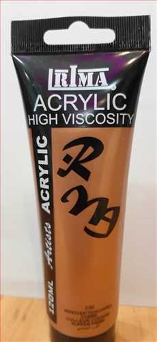 رنگ اکریلیک 120 میل مسی (اریدسنت ریچ کوپر) کدرنگ 230 (Rima high viscosity iridescent rich copper Acrylic) ریمانو