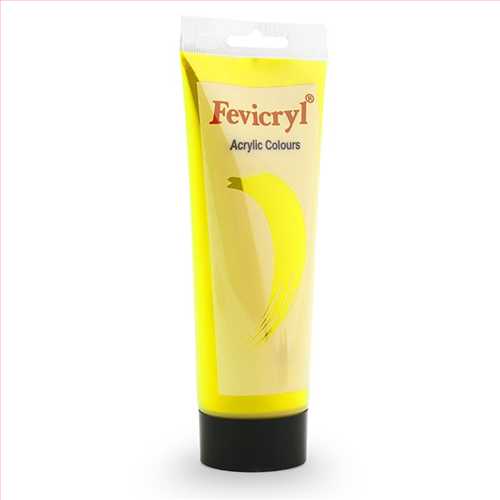 رنگ اکریلیک 120 میل زرد (پریمری یلو) (Fevicryl Acrylic colours primary yellow) کد AC07 فیویکرل