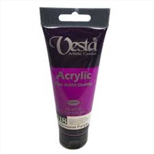 رنگ اکریلیک 75 میل بنفش (فلورسنت بنفش) کد رنگ 118 ( VESTA ACRYLIC  FLUORESCENT PURPLE )  وستا