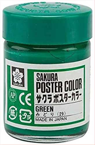 گواش رنگ  سبز اصلی 30 میل کد 29 (Sakura Poster Color Green) ساکورا